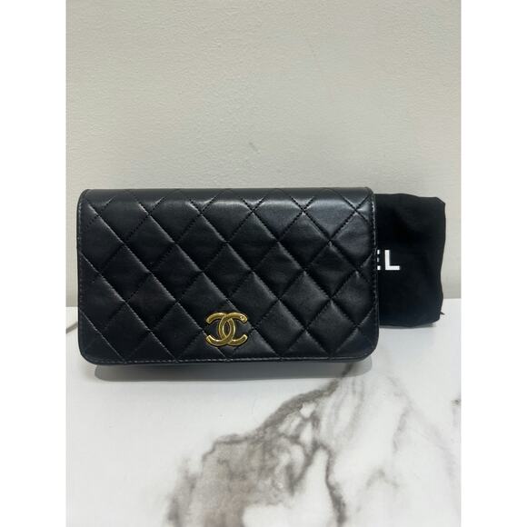 Chanel CC Vintage Mini Full Flap Bag Black Lambskin - Excellent Condition - Picture 2 of 9